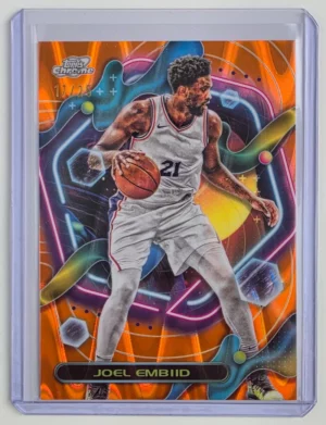 2023-24 Topps Cosmic Chrome Orange Galactic Refractors #95 Joel Embiid