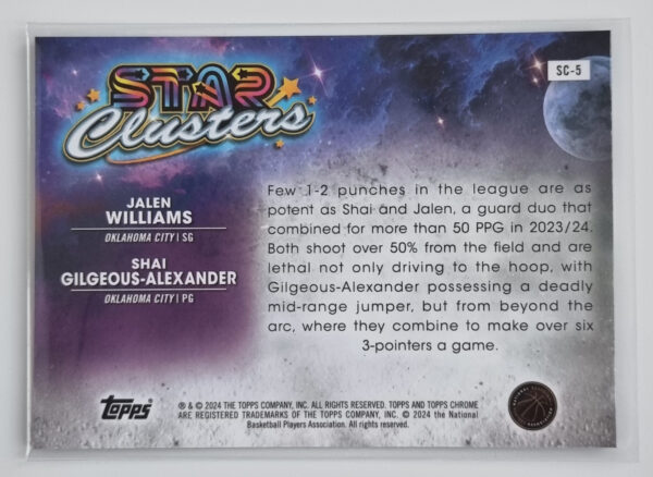 2023-24 Topps Cosmic Chrome Star Clusters #SC5 Jalen Williams/Shai Gilgeous-Alexander – Image 2