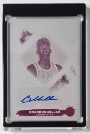 2023-24 Topps Motif Headline Signatures Printing Plates Magenta #HSBM Brandon Miller