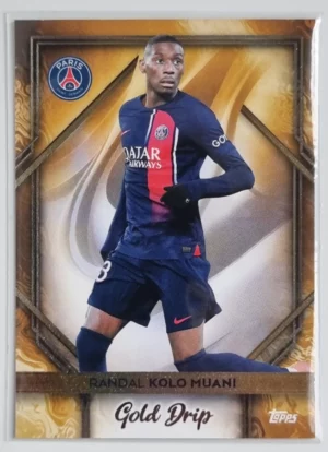2023-24 Topps Paris Saint-Germain Team Set #48 Gold Drip Randal Kolo Muani