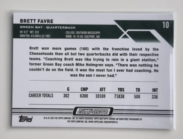 2023 Topps Composite #10 Brett Favre CHROME – Image 2