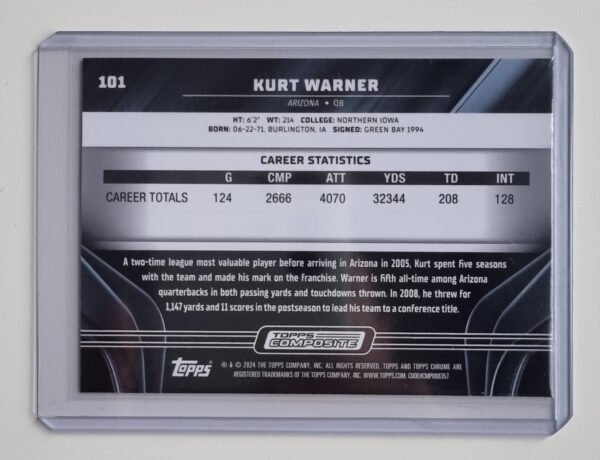 2023 Topps Composite #101 Kurt Warner BLACK – Image 2