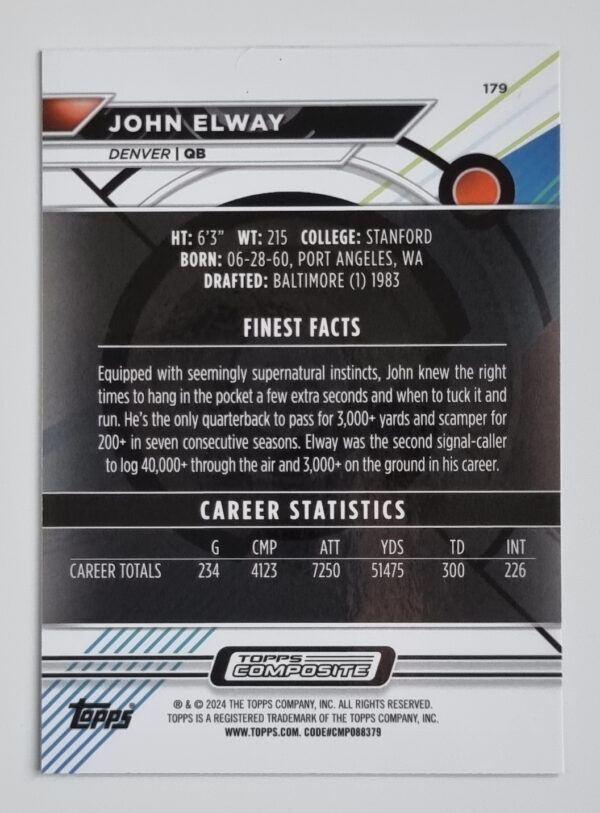 2023 Topps Composite #179 John Elway FINEST – Image 2