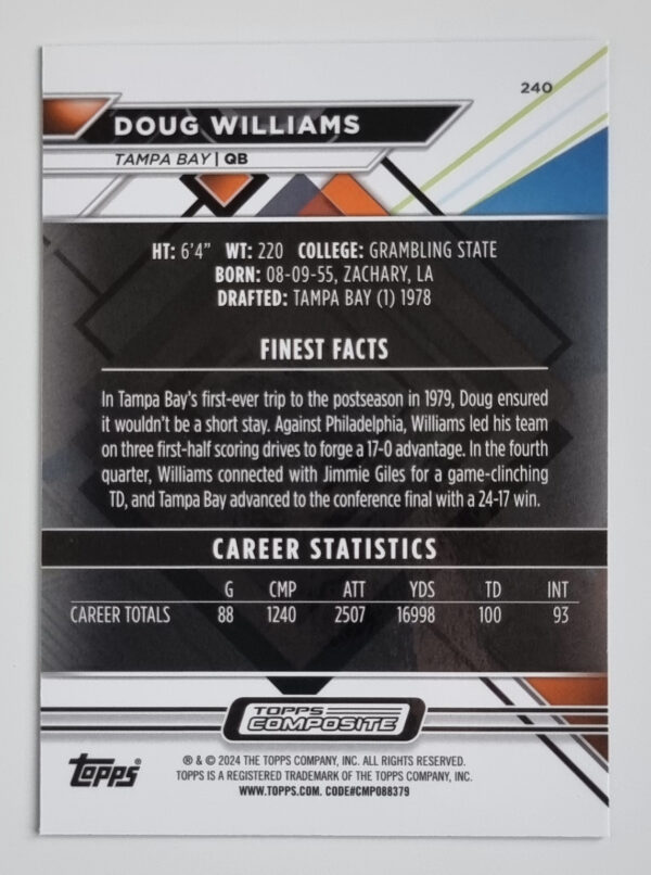 2023 Topps Composite #240 Doug Williams FINEST – Image 2