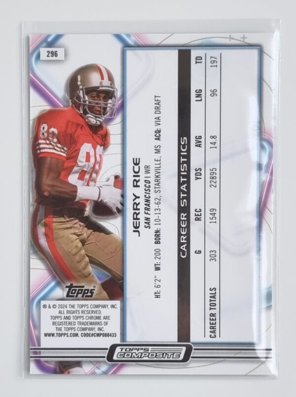2023 Topps Composite #296 Jerry Rice COSMIC – Image 2