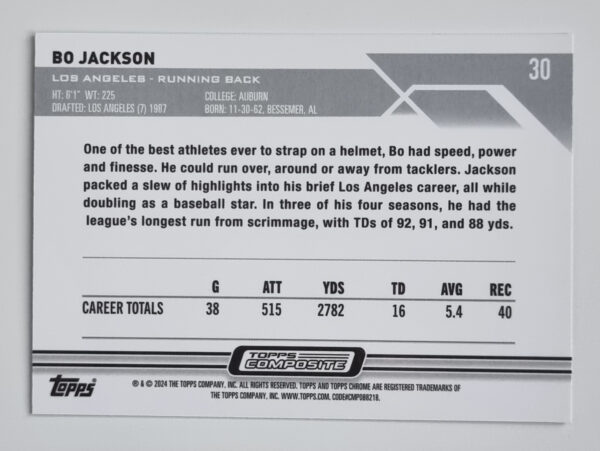 2023 Topps Composite #30 Bo Jackson CHROME – Image 2