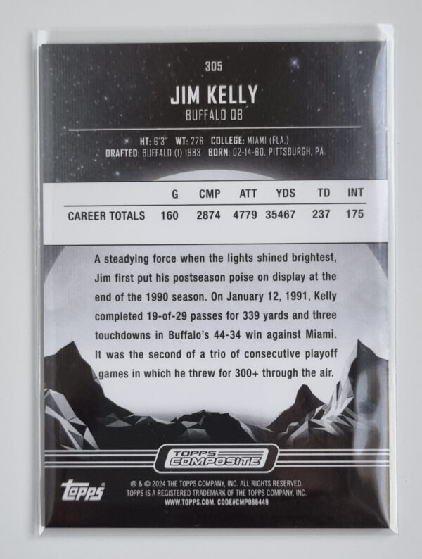 2023 Topps Composite #305 Jim Kelly MIDNIGHT – Image 2