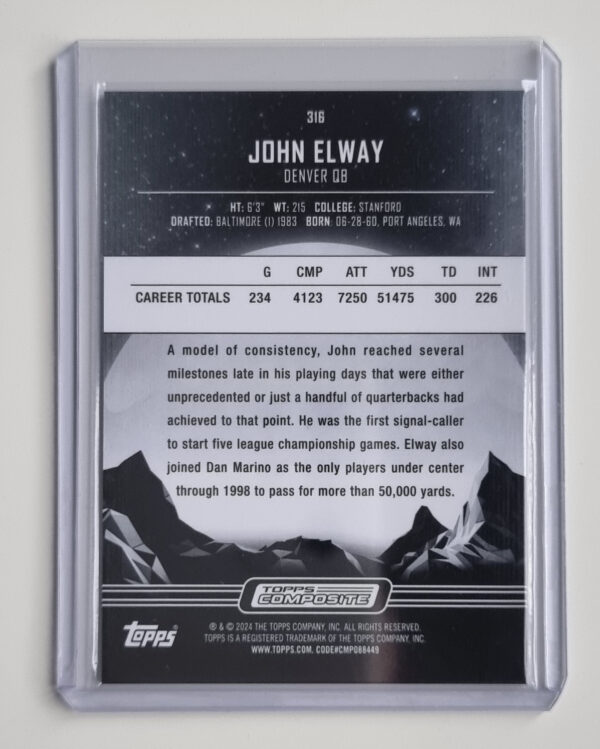 2023 Topps Composite #316 John Elway MIDNIGHT – Image 2