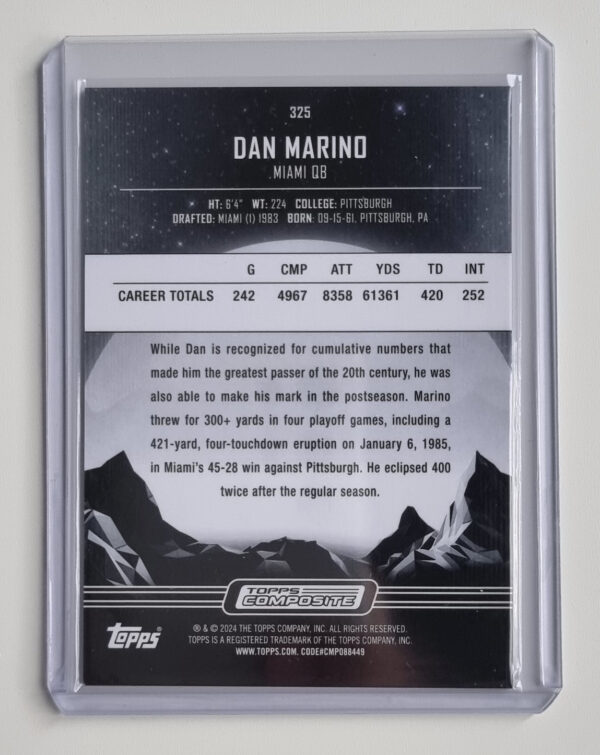 2023 Topps Composite #325 Dan Marino MIDNIGHT – Image 2