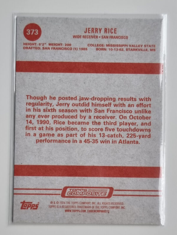 2023 Topps Composite #373 Jerry Rice HERITAGE – Image 2