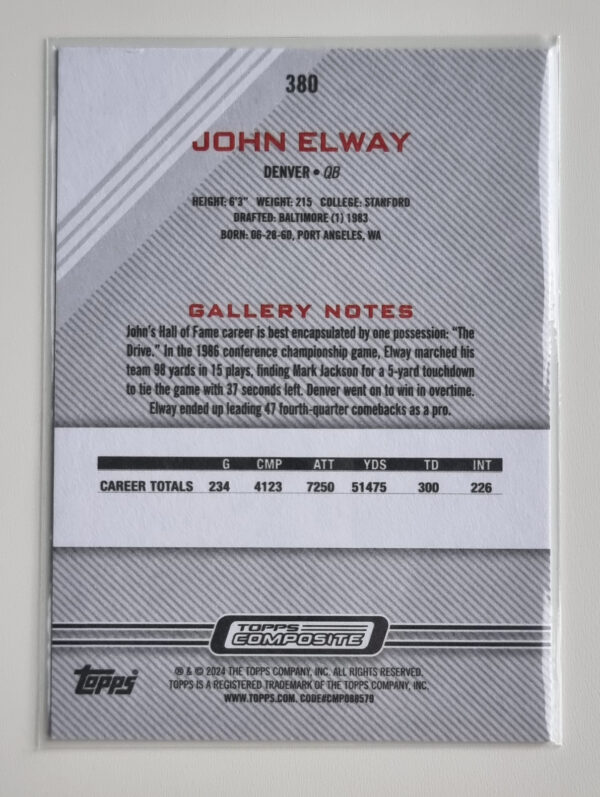2023 Topps Composite #380 John Elway GALLERY – Image 2