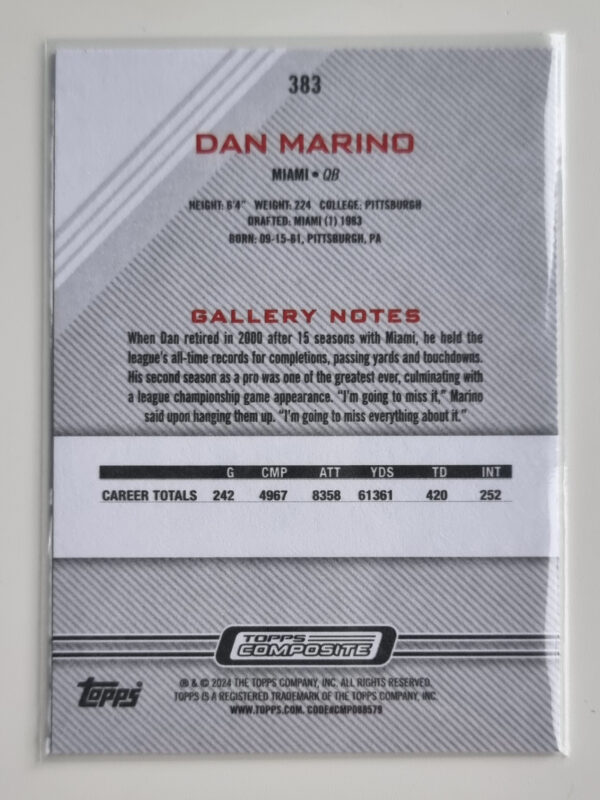 2023 Topps Composite #383 Dan Marino GALLERY – Image 2