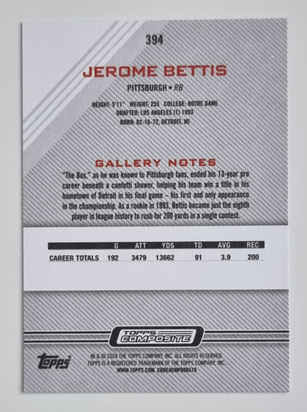 2023 Topps Composite #394 Jerome Bettis GALLERY – Image 2
