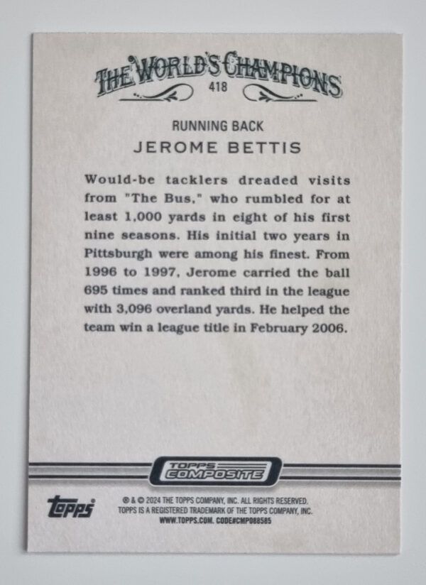 2023 Topps Composite #418 Jerome Bettis A&G – Image 2