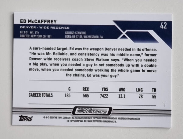 2023 Topps Composite #42 Ed McCaffrey CHROME – Image 2