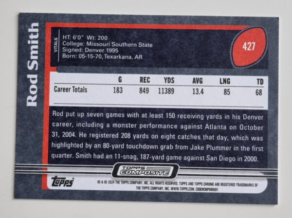 2023 Topps Composite #427 Rod Smith '03 – Image 2