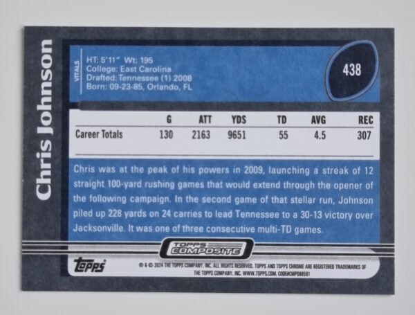 2023 Topps Composite #438 Chris Johnson '03 – Image 2