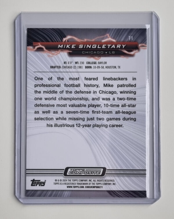 2023 Topps Composite #71 Mike Singletary RESURGE – Image 2