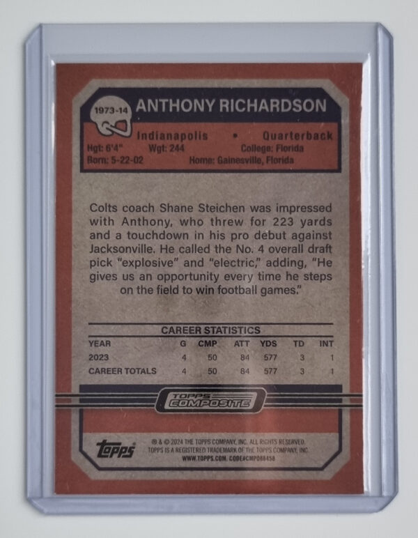 2023 Topps Composite '73 Topps #197314 Anthony Richardson – Image 2