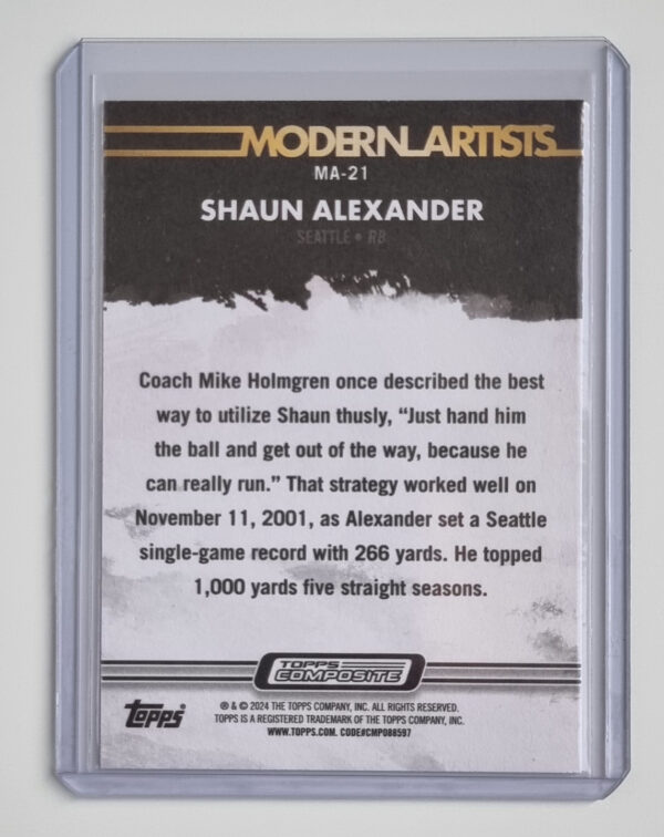 2023 Topps Composite Modern Artists #MA21 Shaun Alexander – Image 2