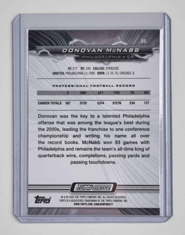 2023 Topps Composite Resurgence Ruby Surge #86 Donovan McNabb – Image 2