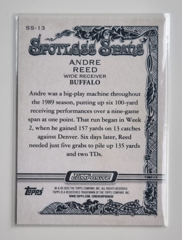 2023 Topps Composite Spotless Spans #SS13 Andre Reed – Image 2