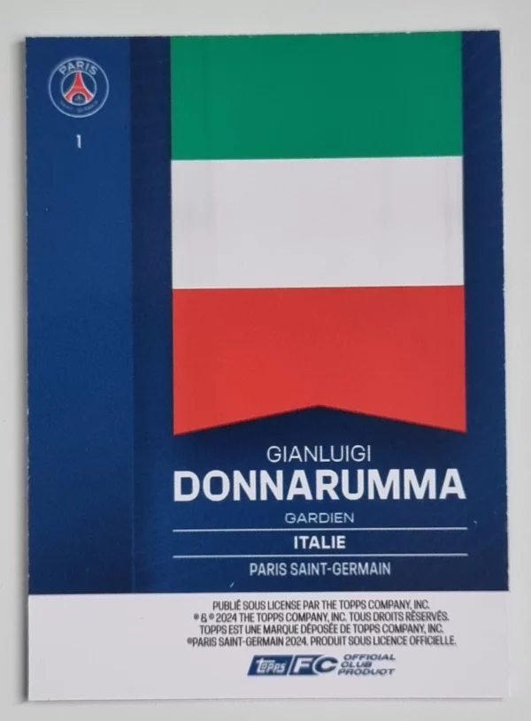 2024-25 Topps Paris Saint-Germain Fan Set #1 Gianluigi Donnarumma – Image 2