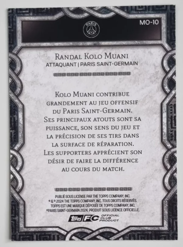 2024-25 Topps Paris Saint-Germain Fan Set Monolith #MO10 Randal Kolo Muani – Image 2