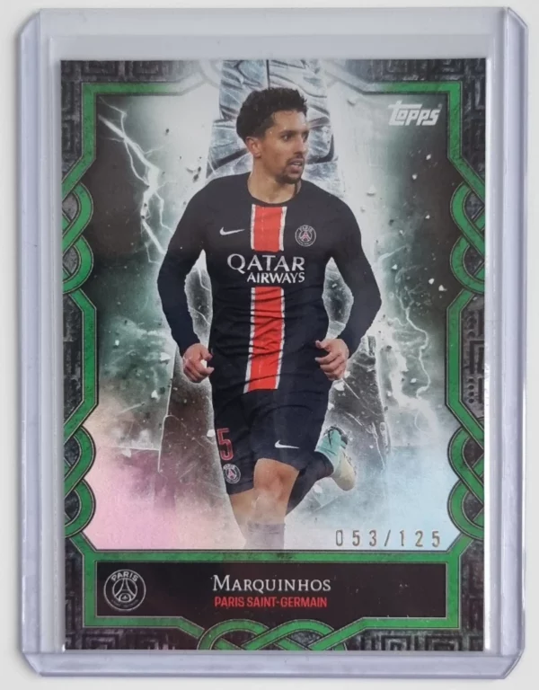 2024-25 Topps Paris Saint-Germain Fan Set Monolith #MO2 Marquinhos Green /125