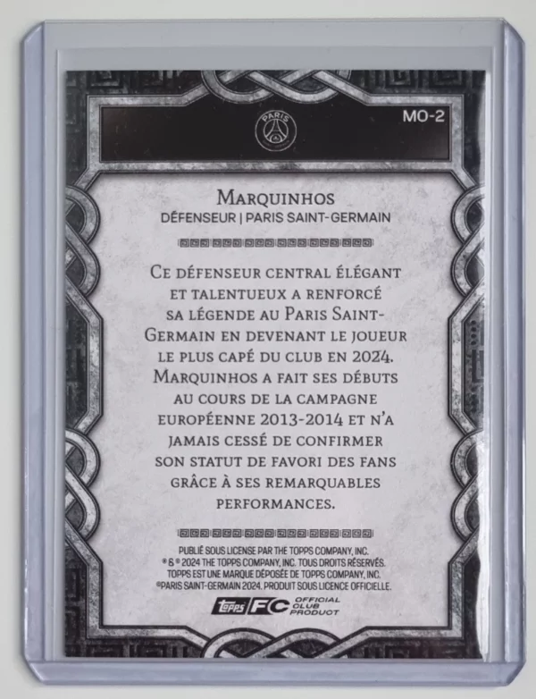 2024-25 Topps Paris Saint-Germain Fan Set Monolith #MO2 Marquinhos Green /125 – Image 2