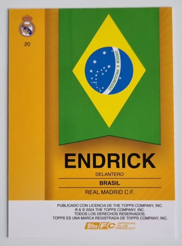 2024-25 Topps Real Madrid CF Fan Set #20 Endrick – Image 2