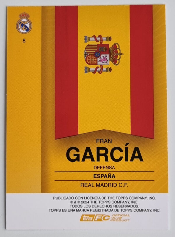 2024-25 Topps Real Madrid CF Fan Set #8 Fran Garcia – Image 2