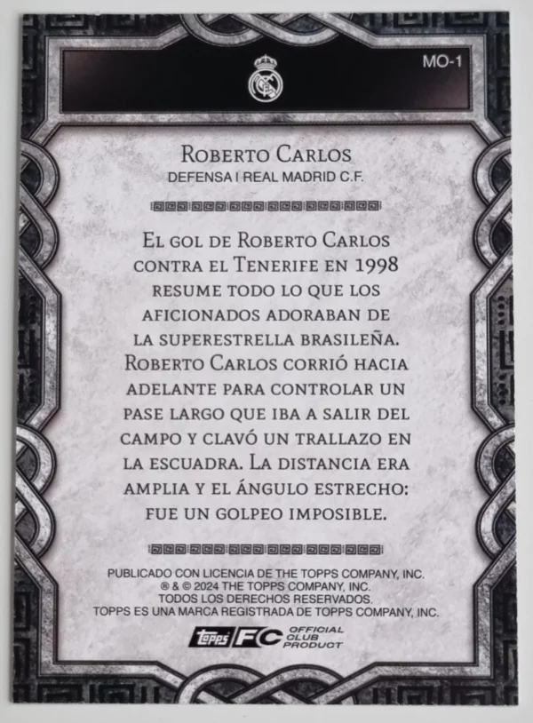 2024-25 Topps Real Madrid CF Fan Set Monolith #MO1 Roberto Carlos – Image 2