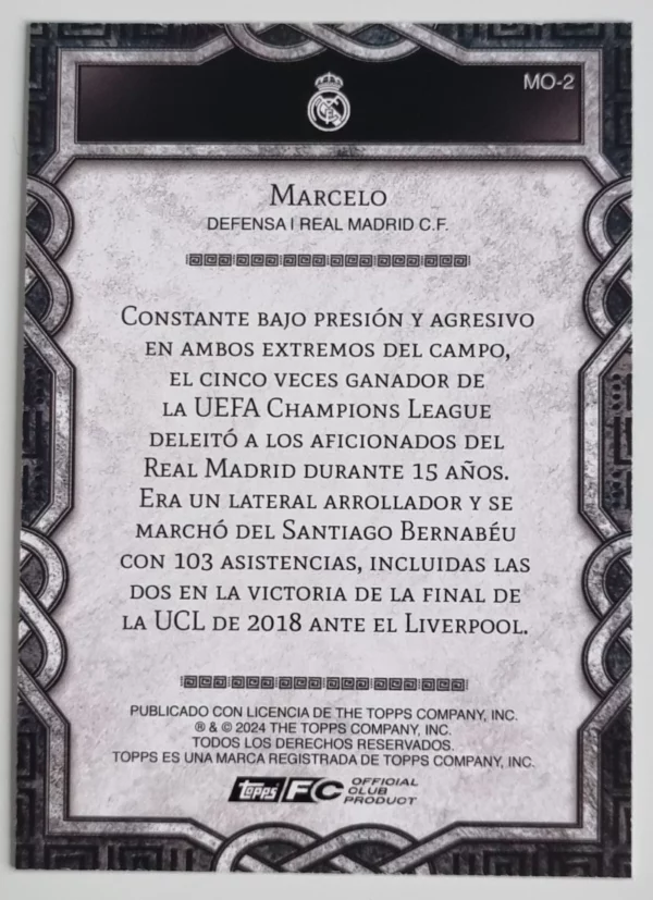 2024-25 Topps Real Madrid CF Fan Set Monolith #MO2 Marcelo – Image 2