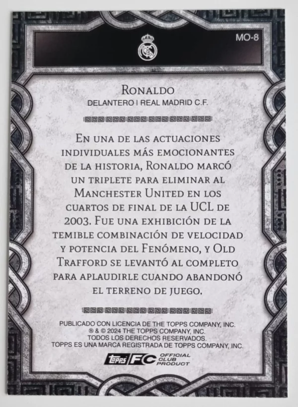 2024-25 Topps Real Madrid CF Fan Set Monolith #MO8 Ronaldo – Image 2