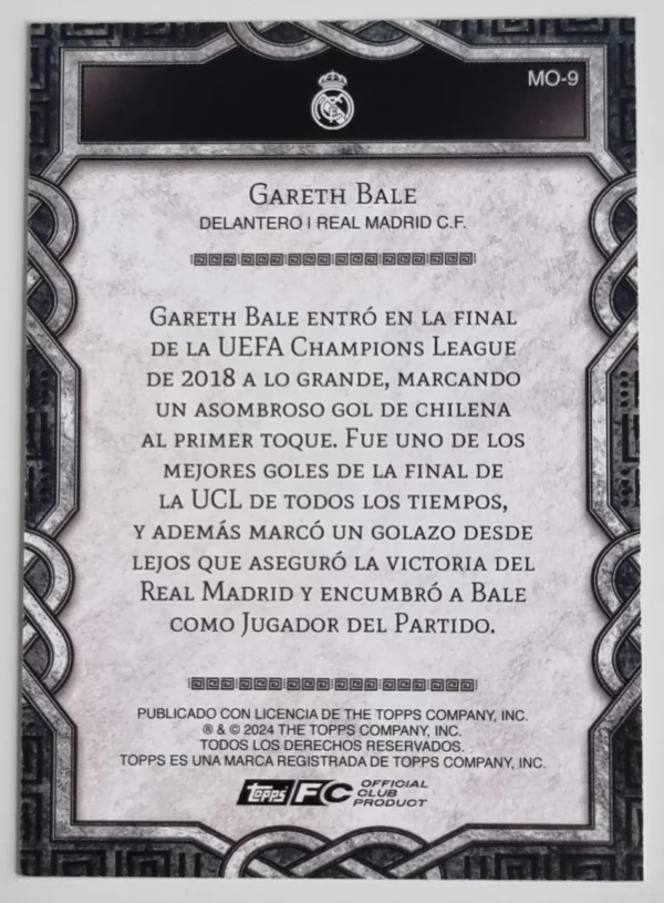2024-25 Topps Real Madrid CF Fan Set Monolith #MO9 Gareth Bale – Image 2