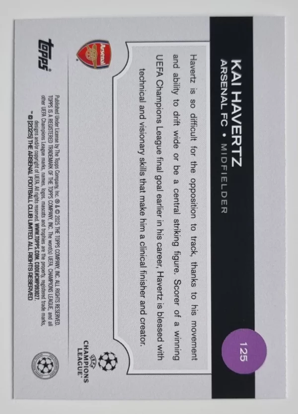 2024-25 Topps UEFA Club Competitions #125 Kai Havertz – Image 2