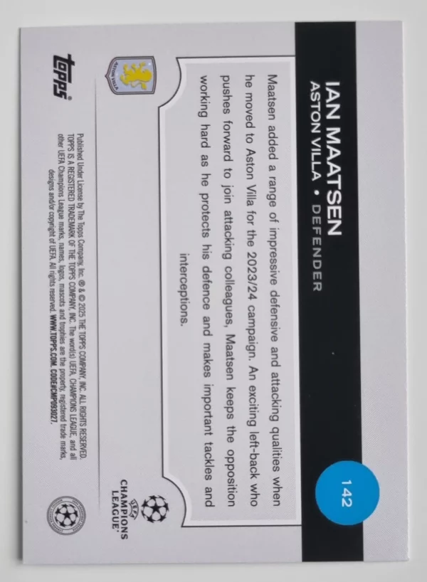 2024-25 Topps UEFA Club Competitions #142 Ian Maatsen – Image 2