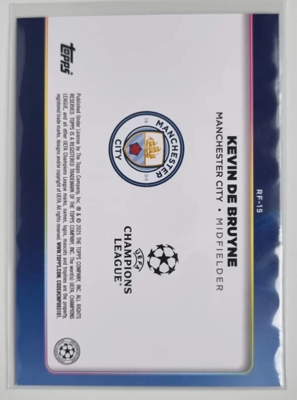 2024-25 Topps UEFA Club Competitions Trophy Chasers #RF15 Kevin De Bruyne – Image 2