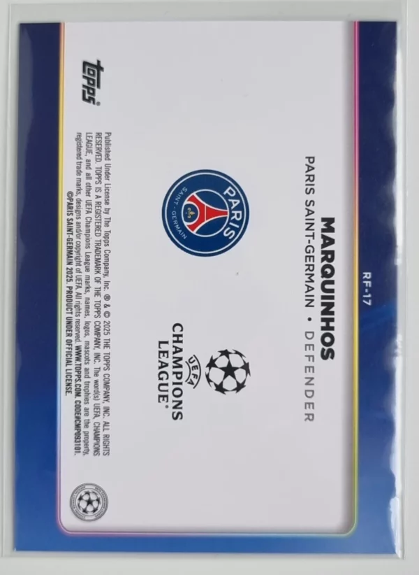 2024-25 Topps UEFA Club Competitions Trophy Chasers #RF17 Marquinhos – Image 2