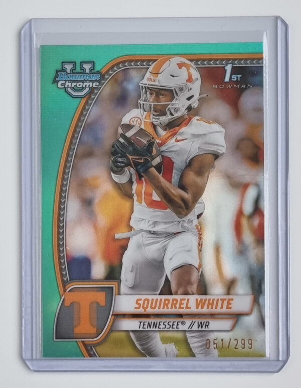 2024 Bowman Chrome University Aqua Refractors #166 Squirrel White