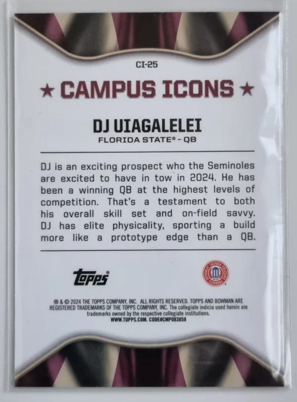 2024 Bowman Chrome University Campus Icons #CI25 DJ Uiagalelei – Image 2