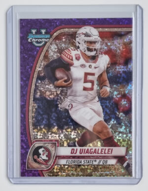 2024 Bowman Chrome University Purple Mini Diamond Refractors #48 DJ Uiagalelei