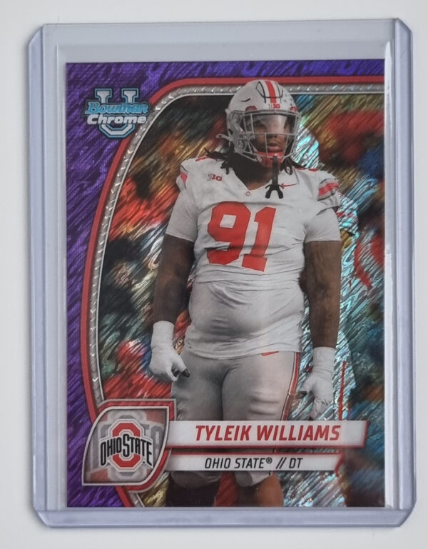 2024 Bowman Chrome University Shimmer Purple Refractors #149 Tyleik Williams