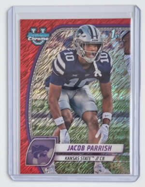 2024 Bowman Chrome University Shimmer Red Refractors #82 Jacob Parrish