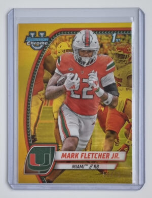 2024 Bowman Chrome University Yellow Refractors #126 Mark Fletcher Jr.