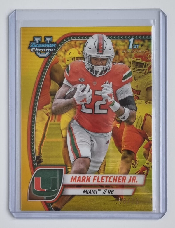 2024 Bowman Chrome University Yellow Refractors #126 Mark Fletcher Jr.