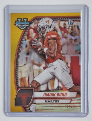 2024 Bowman Chrome University Yellow Refractors #60 Isaiah Bond