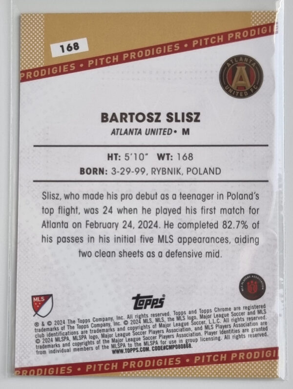 2024 Topps Chrome MLS #168 Bartosz Slisz PP – Image 2