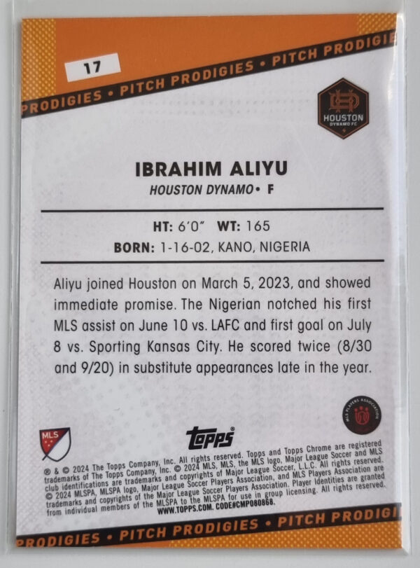 2024 Topps Chrome MLS #17 Ibrahim Aliyu PP – Image 2